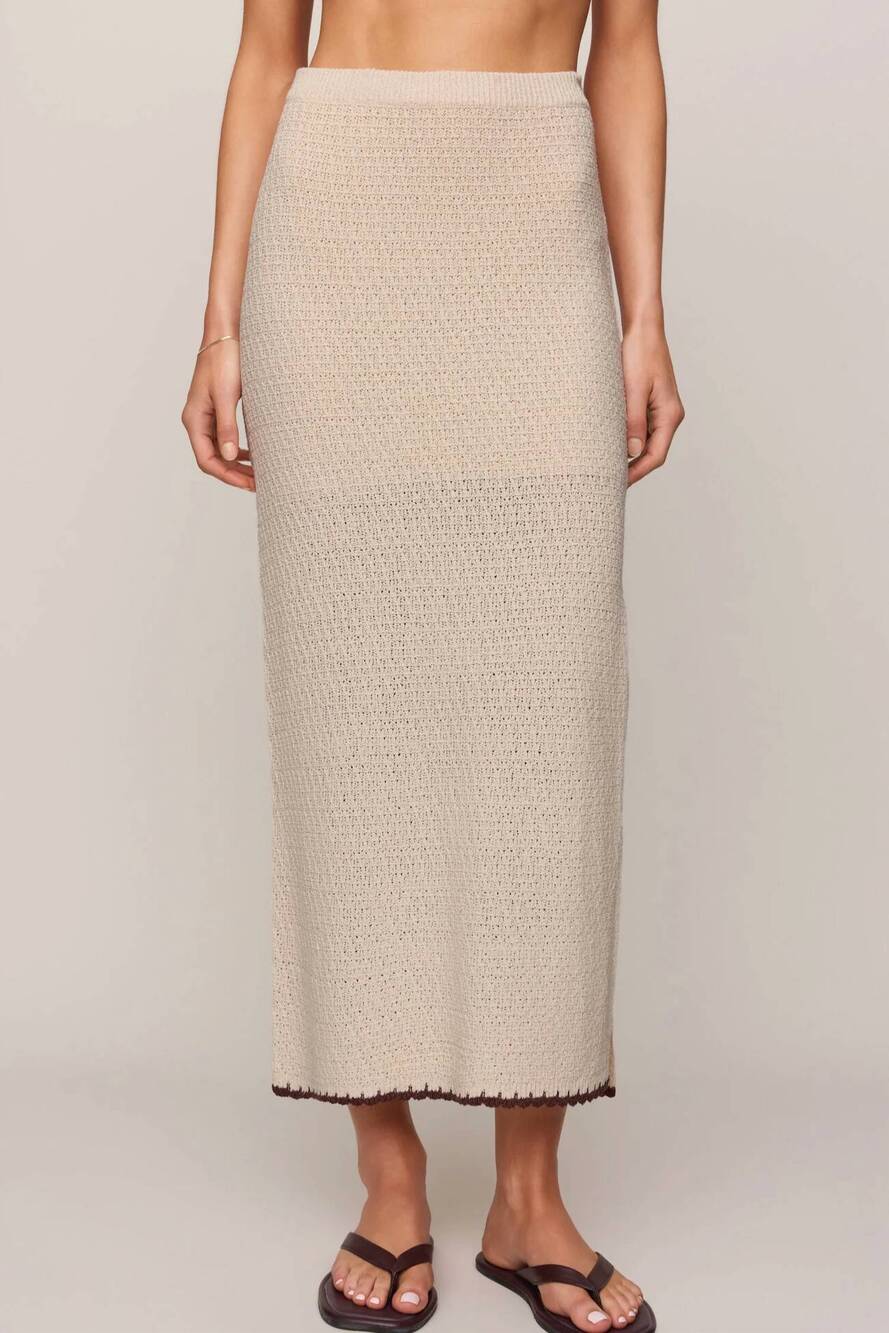 NEW Z SUPPLY yessenia whipstitch skirt in lin